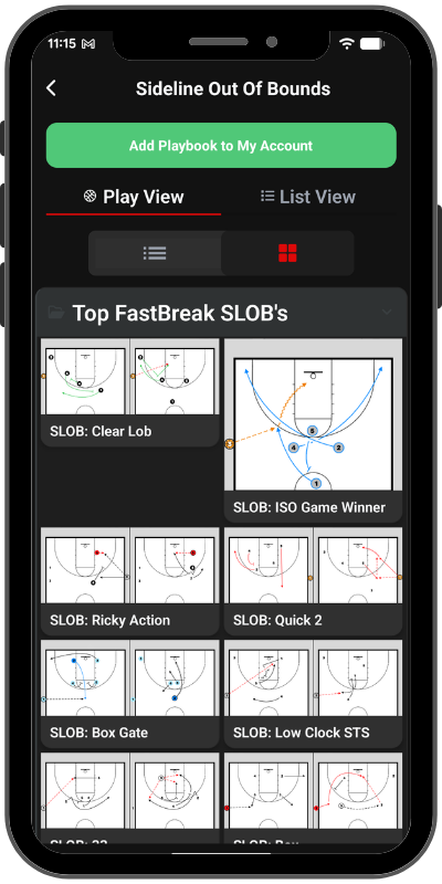 FastBreak PlayBook on iPhone