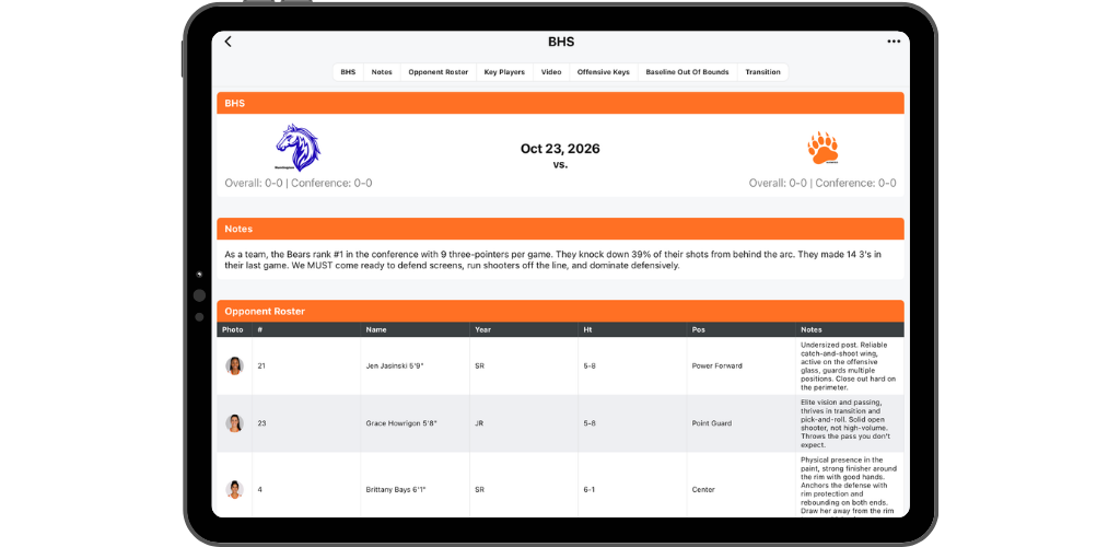 FastBreak PlayBook on iPad